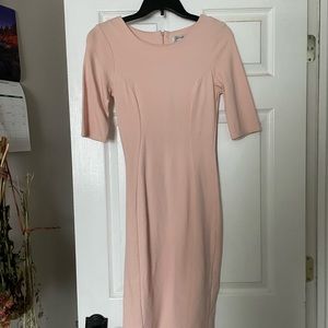 Blush colored knee-length dress